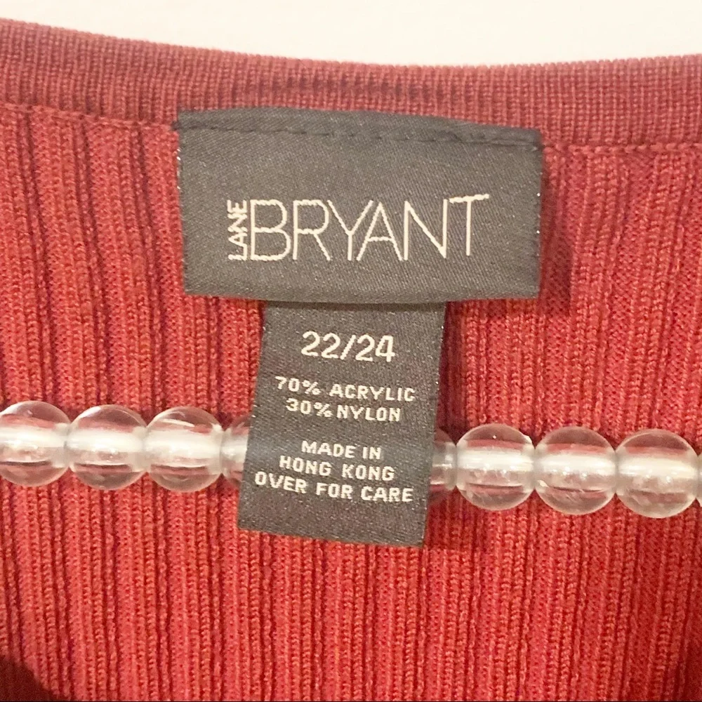 Lane Bryant Plus Size 22/24‎ Red Ribbed Plus Size Sweater Vest Sleeveless